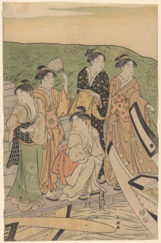 Geisha at the Ferry by Katsukawa Shunchō