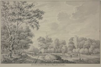 Gezicht aan den Brink te Dwingloo in Drenthe by Abraham de Haen the Younger