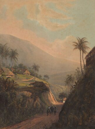 Gezicht op een weg naar de vallei van Salak op Java Weg van buitenzorg naar de vallei van de Salak by Johan Conrad Greive