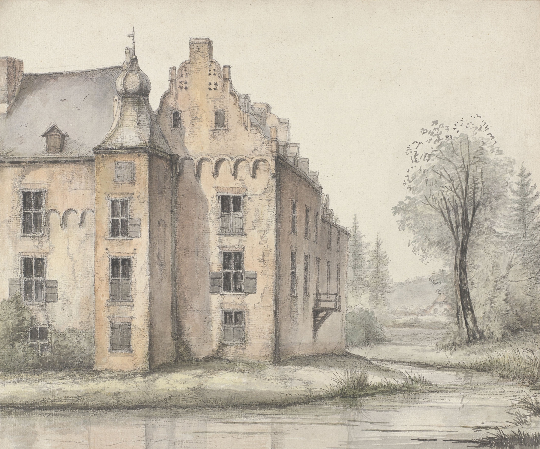Gezicht op het kasteel Doorwerth by George Pieter Westenberg