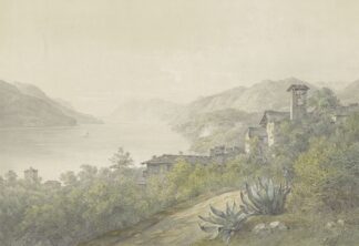 Gezicht vanuit het park van Bellagio, aan het Comomeer by Karoly Lajos Libay