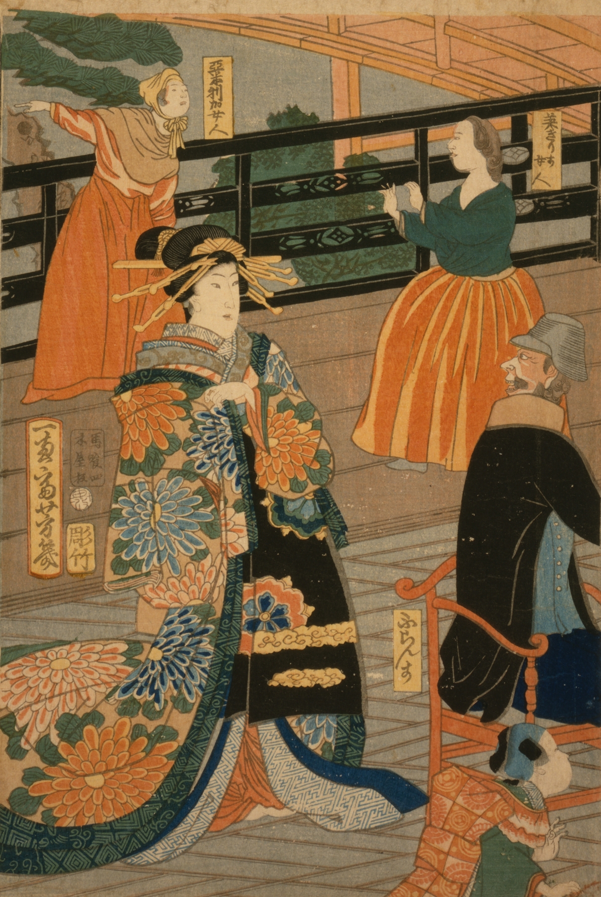 Gokakoku … gankirō ni oite sakamori no zu by Utagawa Yoshiiku
