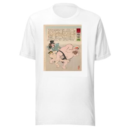 Grand Sumo Tournament of the Two Nations, from the Series ‘Long Live Japan! One Hundred Selections, One Hundred Laughs’ by Kobayashi Kiyochika T-Shirt