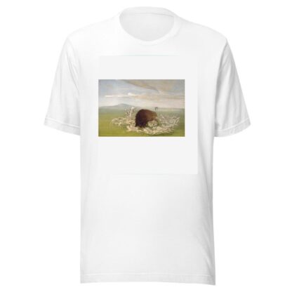 White Wolves Attacking a Buffalo Bull by George Catlin T-Shirt