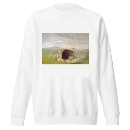 White Wolves Attacking a Buffalo Bull by George Catlin Sweatshirt