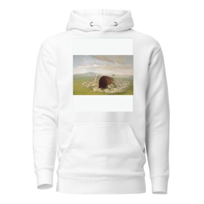 White Wolves Attacking a Buffalo Bull by George Catlin Hoodie