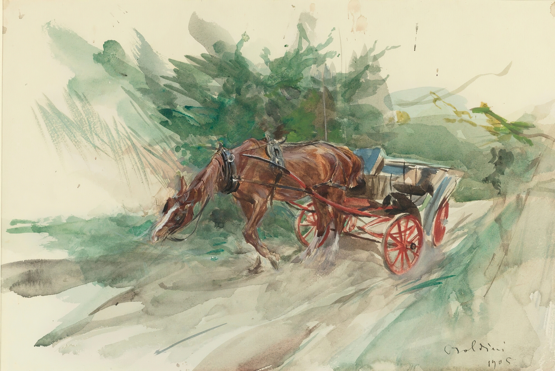 Horse And Carriage by Giovanni Boldini