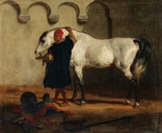 Horse In The Stable by Louis-Théodore Devilly