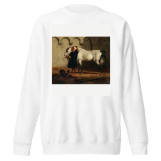 Horse In The Stable by Louis-Théodore Devilly Sweatshirt