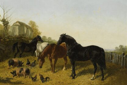 Horses And Chickens by John Frederick Herring Jr.