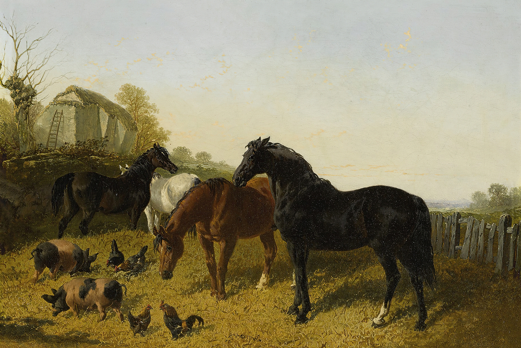 Horses And Chickens by John Frederick Herring Jr.