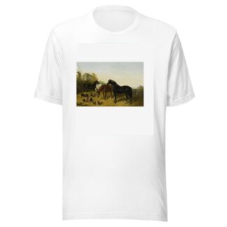 Horses And Chickens by John Frederick Herring Jr. T-Shirt