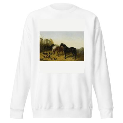 Horses And Chickens by John Frederick Herring Jr. Sweatshirt