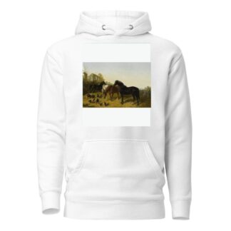 Horses And Chickens by John Frederick Herring Jr. Hoodie