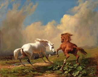 Horses Balking At Approaching Storm by Johann Rudolf Koller