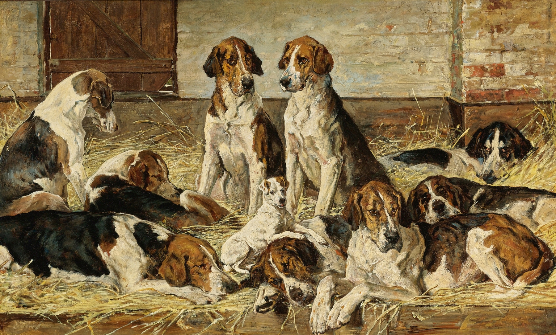 Hounds At Rest by John Emms