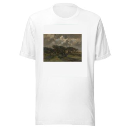 Huisje bij boomrand en vrouwen met visnetten by Frans Smissaert T-Shirt