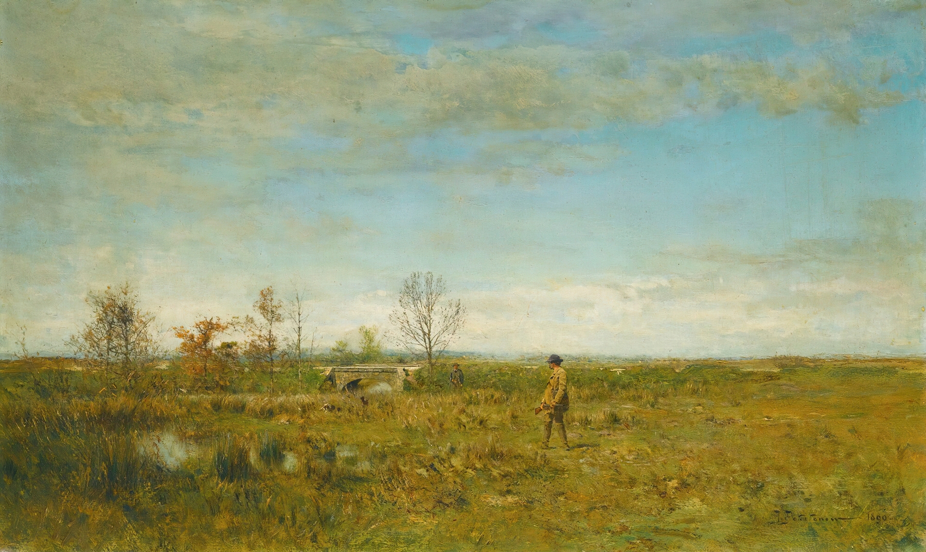 Hunters In Pont Long by Ivan Pavlovich Pokhitonov