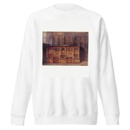 Inlaid muniment chest. Presented by Sir Hugh Offley, when Lord Mayor of London in 1556, to St. Mary Overie, now St. Saviour’s, Southwark Cathedral. by Edwin Foley Sweatshirt