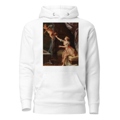 Interior with a woman and Amor flying away by French School Hoodie