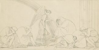 Iris advises Priam to obtain the body of Hector by John Flaxman
