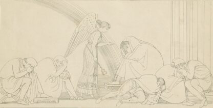 Iris advises Priam to obtain the body of Hector by John Flaxman