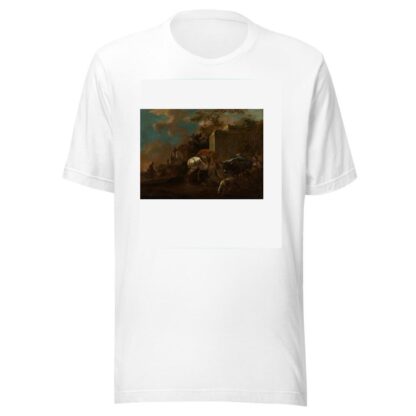 Italienische Landschaft mit Bauern und Vieh am Brunnen by Jan van Ossenbeeck T-Shirt
