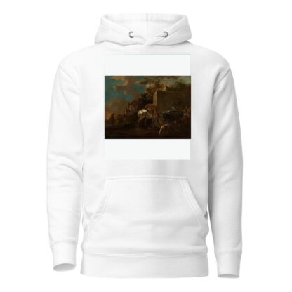 Italienische Landschaft mit Bauern und Vieh am Brunnen by Jan van Ossenbeeck Hoodie