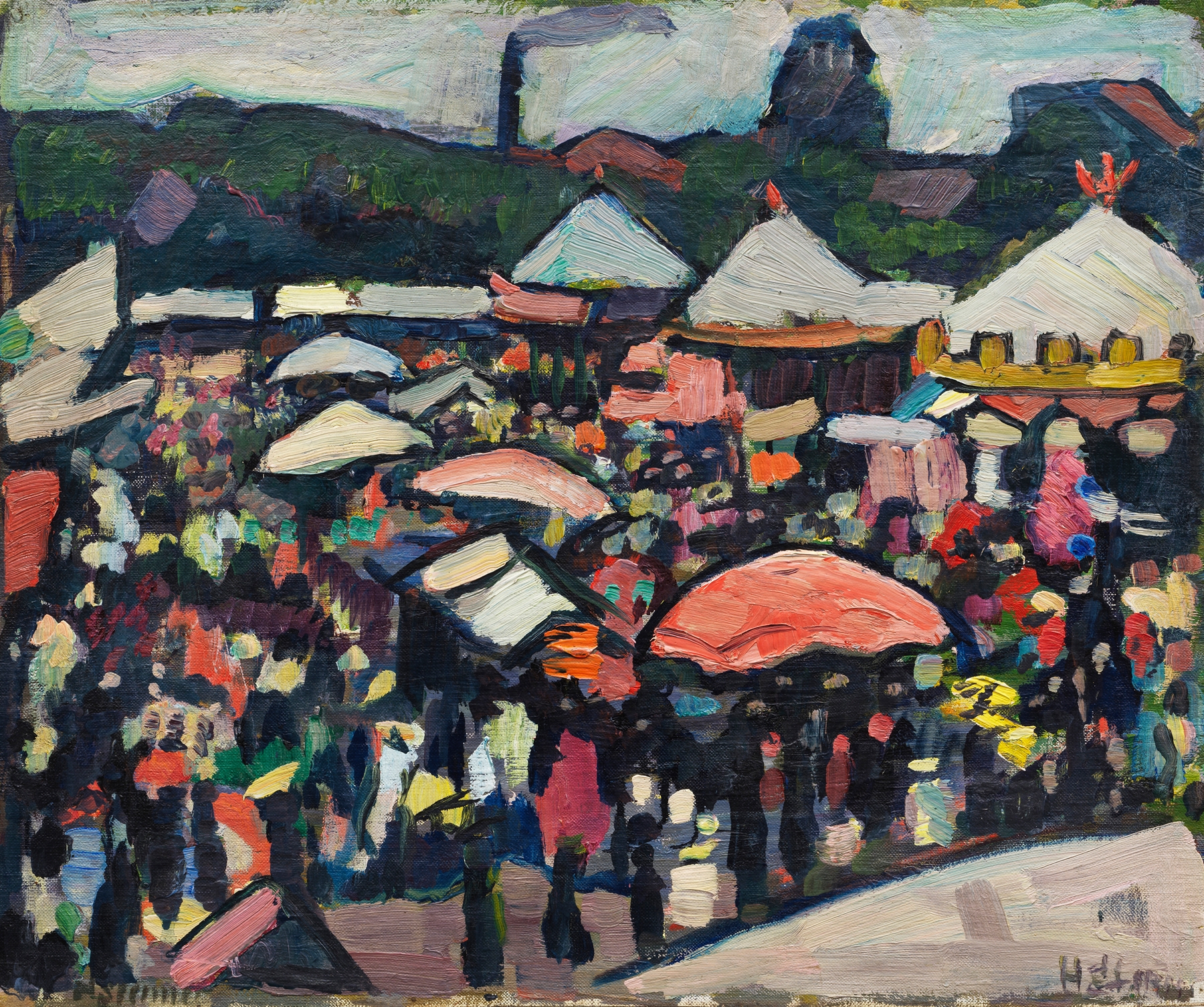 Jahrmarkt am Kesselbrink in Bielefeld by Hermann Stenner