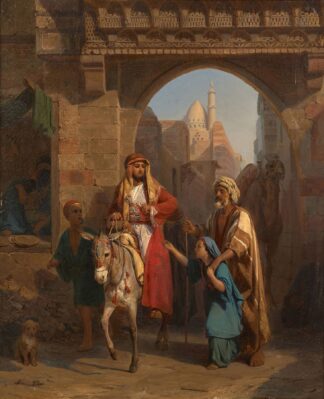 Jeune mendiante dans une rue du Caire by Edouard Girardet
