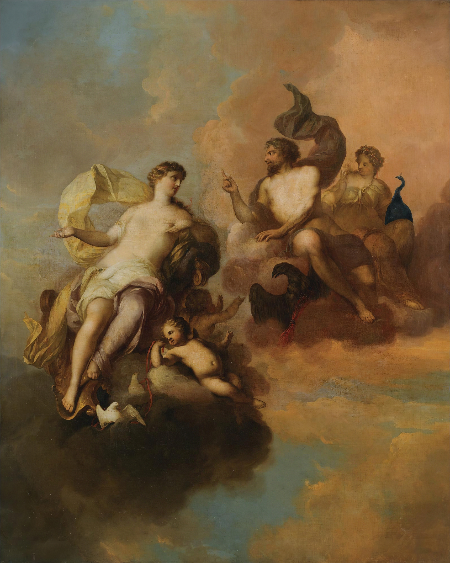 Jupiter, Hera And Venus by Mattheus Terwesten