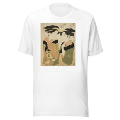 Kan, a waitress of the Izutsuya, and the geisha Fuseya of the Ogiya II by Eishōsai Chōki T-Shirt