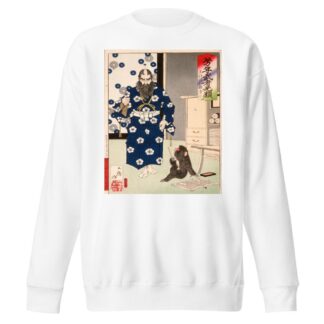 Kazuenokami Katō Kiyomasa Observing a Monkey with a Writing Brush by Tsukioka Yoshitoshi Sweatshirt
