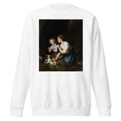 Kinder mit Kätzchen by Fritz Zuber-Bühler Sweatshirt