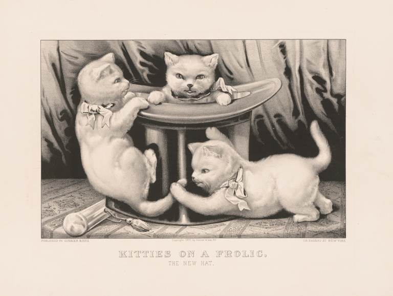 Kitties on a frolic; the new hat by Currier & Ives.