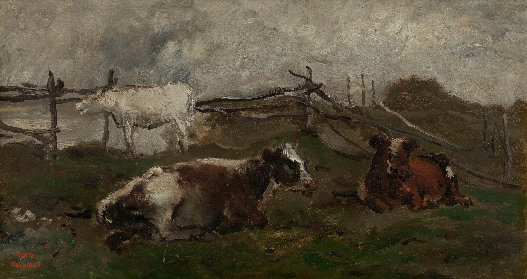 Koeien in de weide by Charles François Daubigny