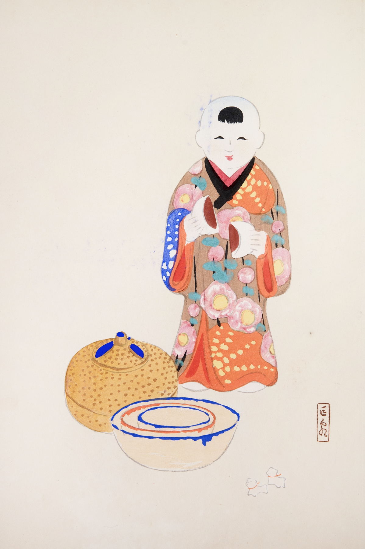 Kyosen’s Collected Illustrations of Japanese Toys Pl.016 by Kawasaki Kyosen