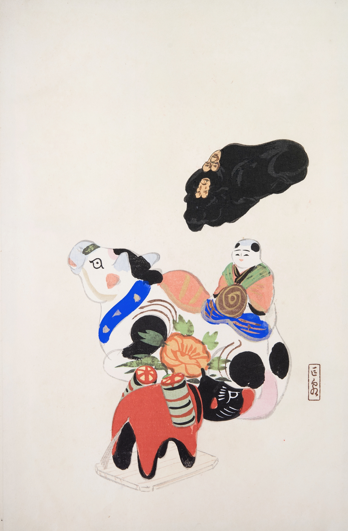 Kyosen’s Collected Illustrations of Japanese Toys Pl.060 by Kawasaki Kyosen