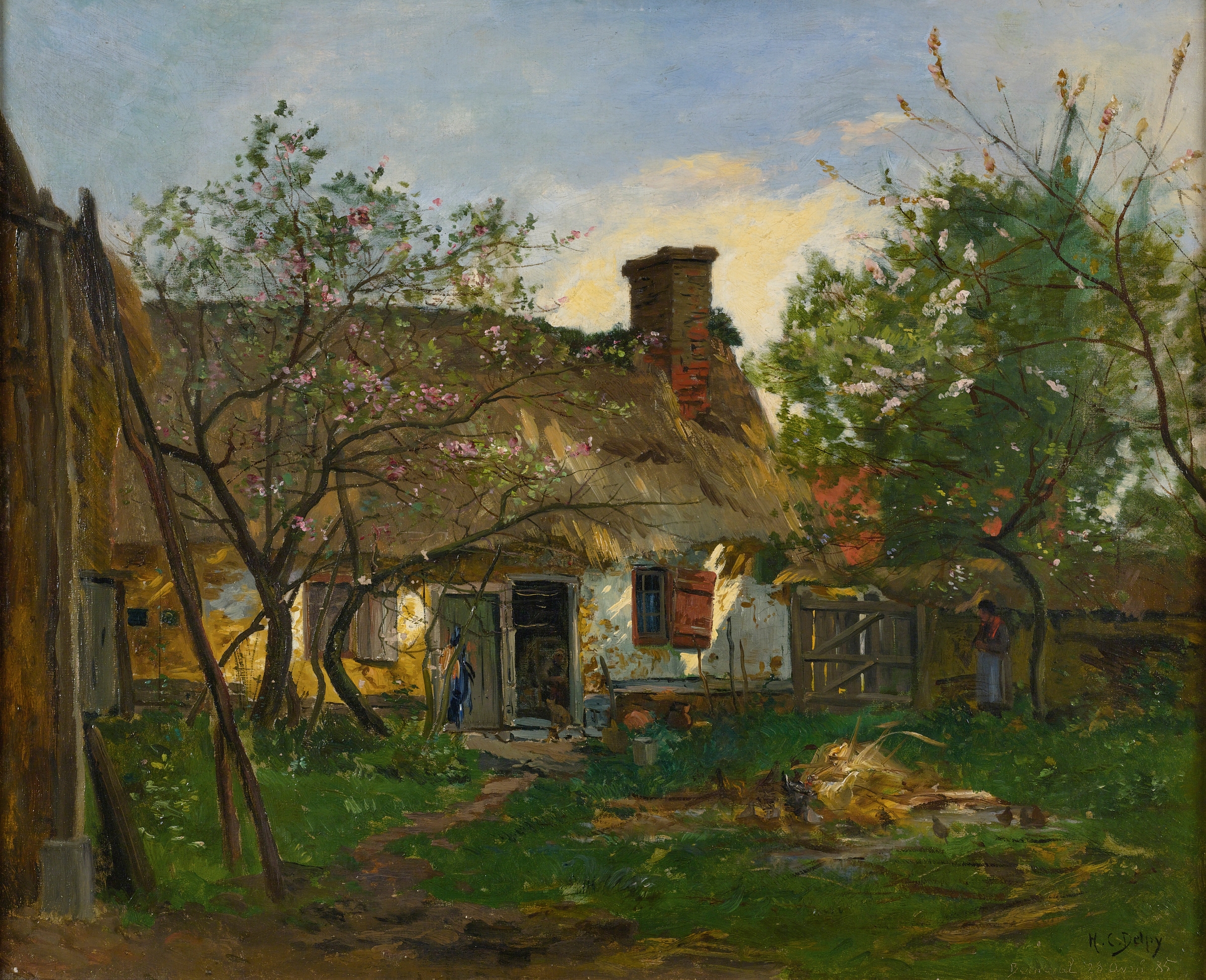 La Chaumiere à Berneval by Hippolyte Camille Delpy