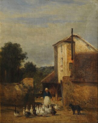 La gardeuse d’oies by Constant Troyon