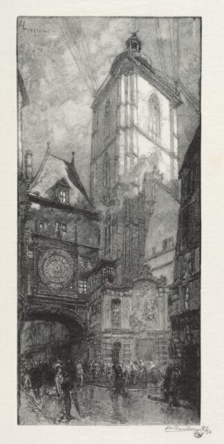 La Gros Horloge by Auguste Louis Lepère