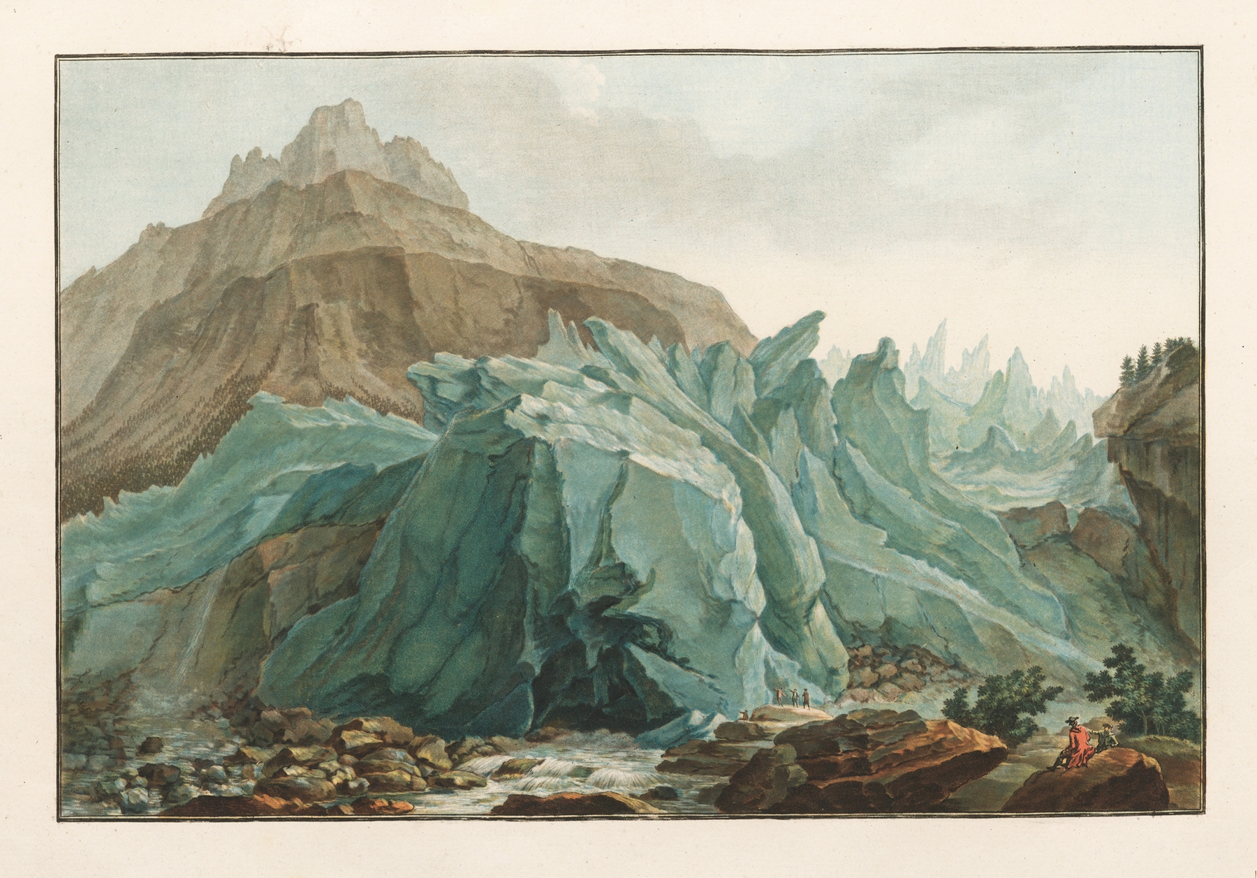 La Lutschinen sortant du Glacier inférieur du Grindelwald by Caspar Wolf