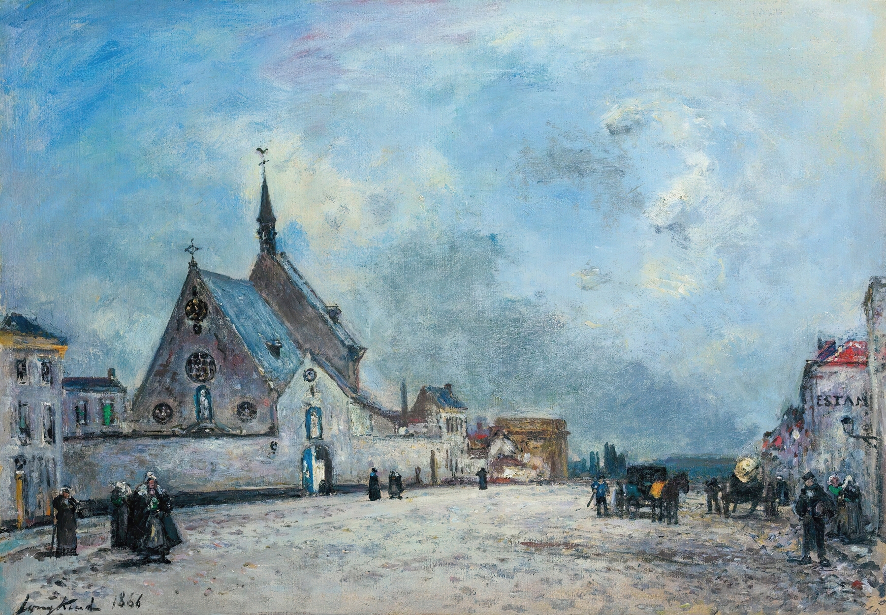 La Place De L’église by Johan Barthold Jongkind