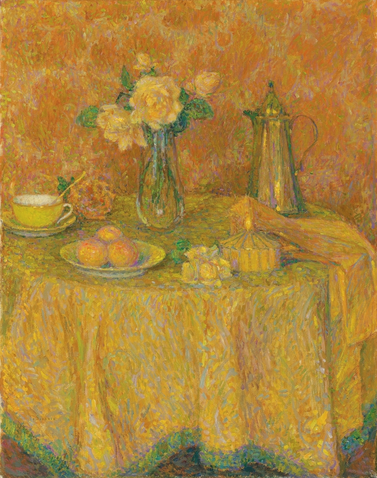 La table, harmonie jaune by Henri Le Sidaner