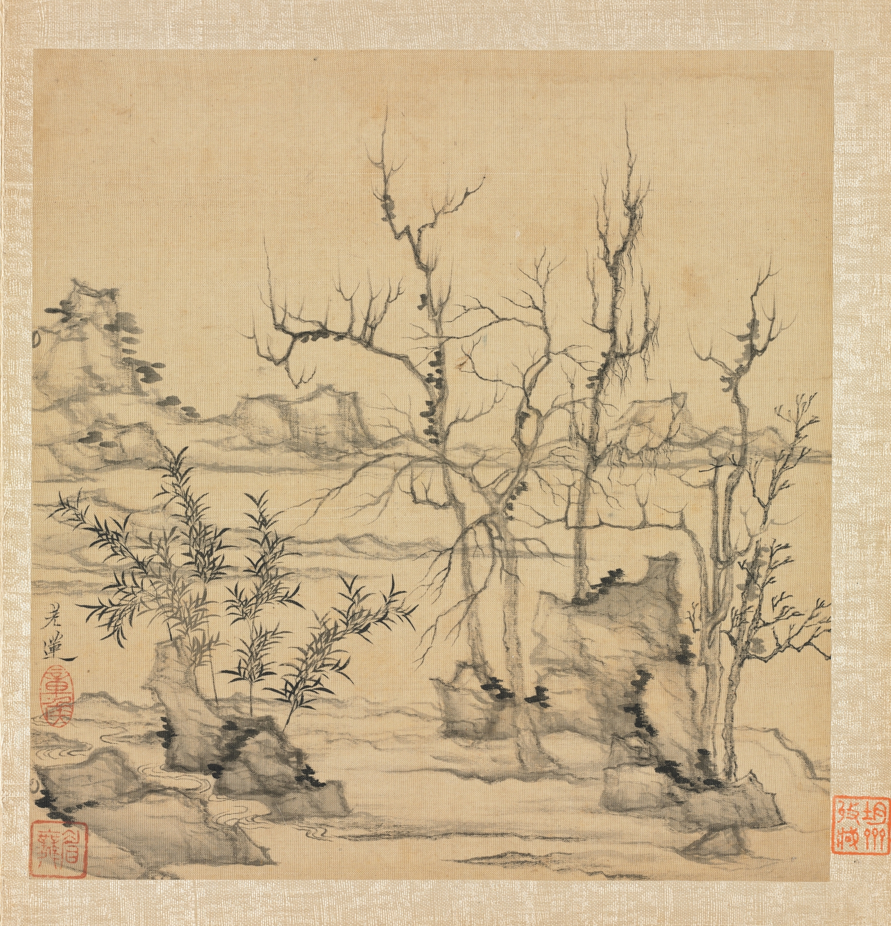 Landscape in the Style of Ni Zan by Chen Hongshou