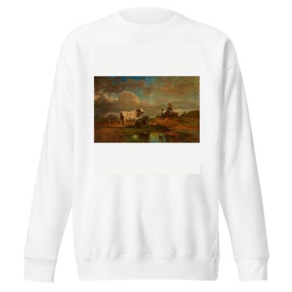 Landscape with a Shepherdess and Cattle by Eduard Michel Ferdinand Hamman Sweatshirt
