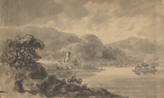 Landscape with River, Castle and Mountains by William Gilpin