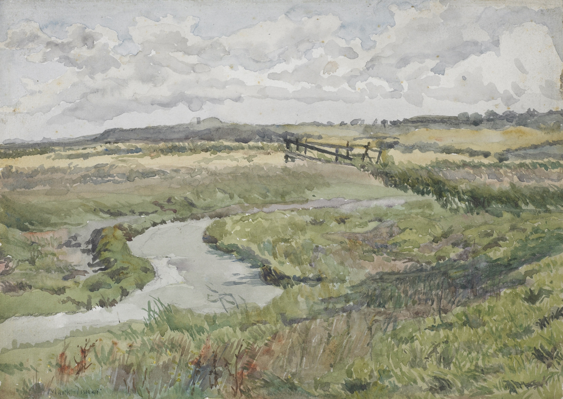 Landscape with stream by Mark Fisher