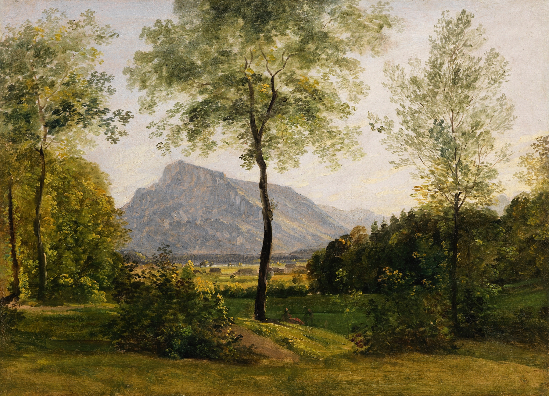 Landschaft mit dem Untersberg bei Salzburg by Johann Georg von Dillis