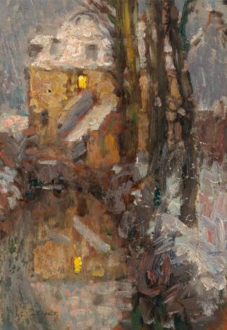 Le Canal, Neige, Gisors by Henri Le Sidaner